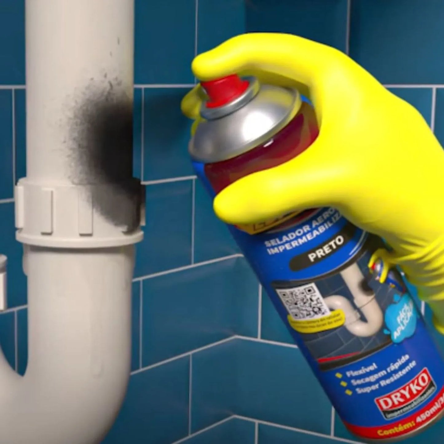 Spray Impermeabilizante Vedatudo Preto 400ml Dryko