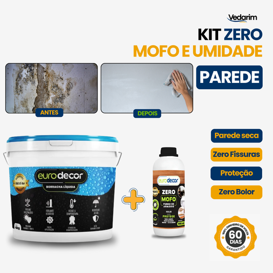 Kit ZERO MOFO E UMIDADE – Borracha Líquida + Zero Mofo | Parede livre infiltração e bolor