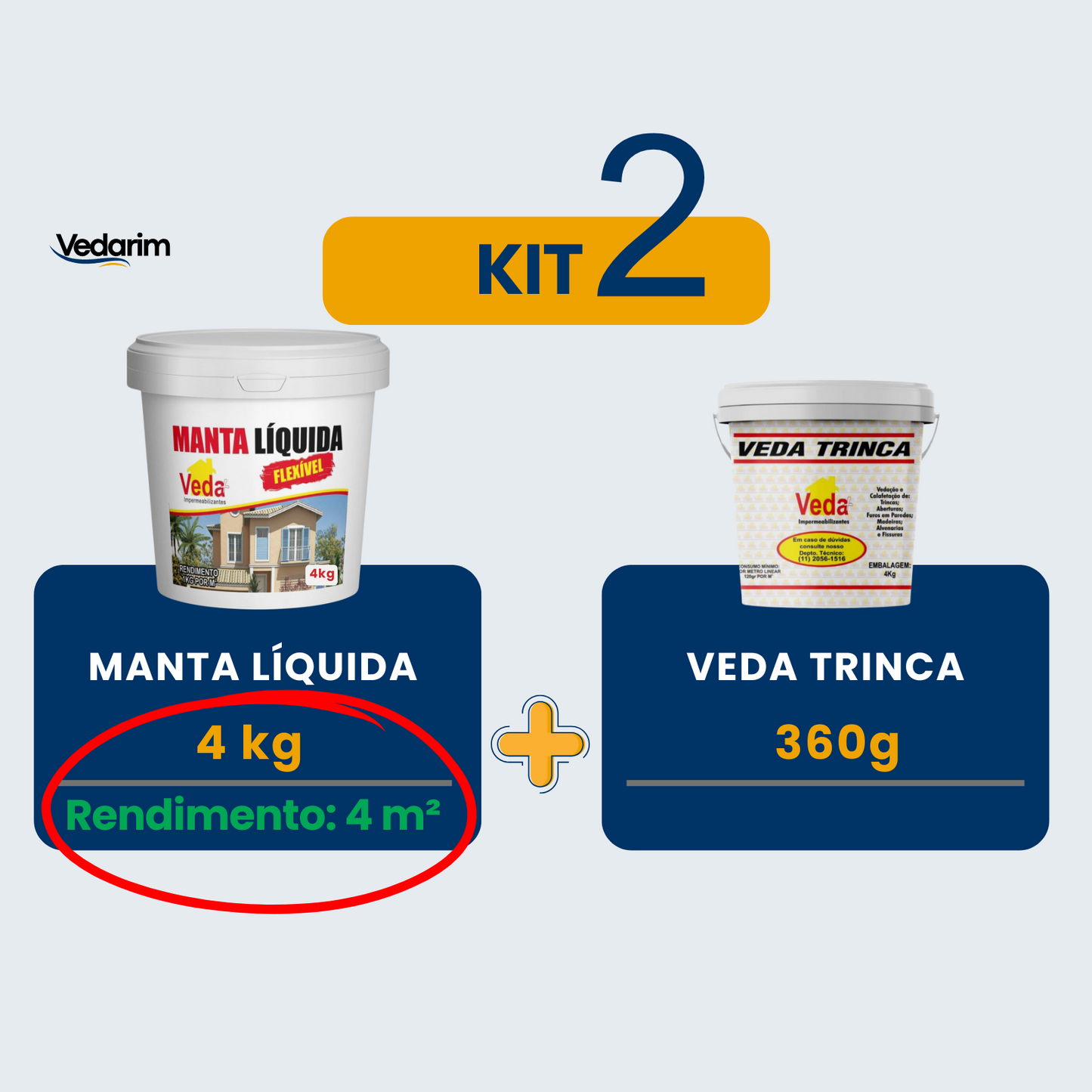 Kit ZERO INFILTRAÇÃO – Manta Líquida Flexível + Veda Trinca | Solução para Lajes e Telhados