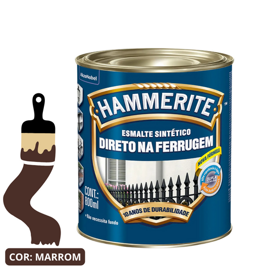 Esmalte Premium Sintético Brilhante Hammerite Marrom 0,8L Coral