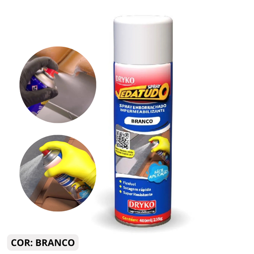 Spray Impermeabilizante Vedatudo Branco 400ml Dryko