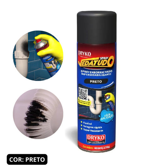 Spray Impermeabilizante Vedatudo Preto 400ml Dryko