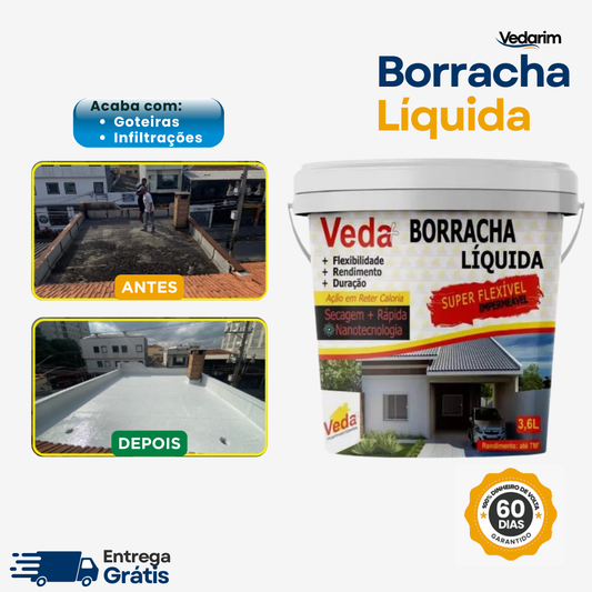 Borracha Líquida 100% Impermeável p/ Lajes e Telhados - Proteção Máxima contra Infiltrações e Goteiras