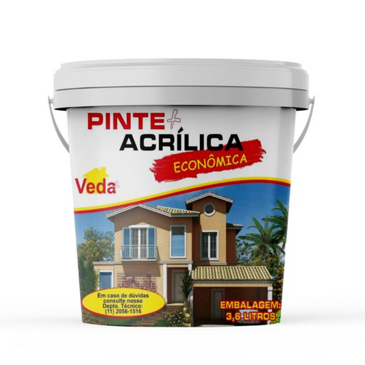 Tinta Acrílica Pinte+ Econômica Alta Cobertura Resistência para Paredes Antimofo